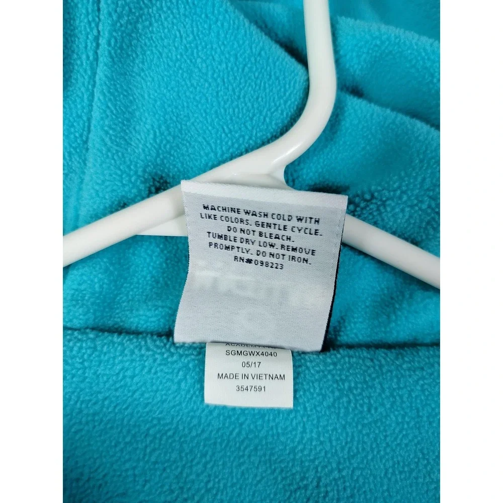 Magellan Outdoors Jacket Mens Small Blue Teal Hooded Fleece Lined Rain Coat